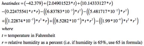 Heat Index Formula - WCCB Charlotte's CW