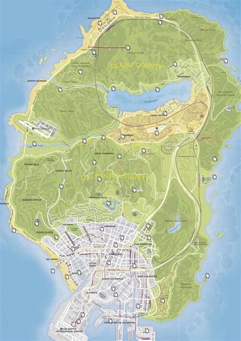 Large detailed road map of GTA 5 | Games | Mapsland | Maps of the World