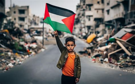 Premium Photo | Palestinian kid girl holding Free Palestine flag in a ...