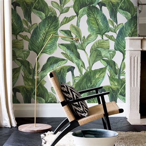 Removable Tropical Wallpaper Tropical Leaves Banana Leaf - Etsy