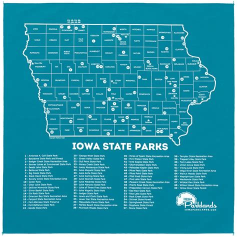 Iowa State Parks Bandanna - Teal – Iowa Parklands