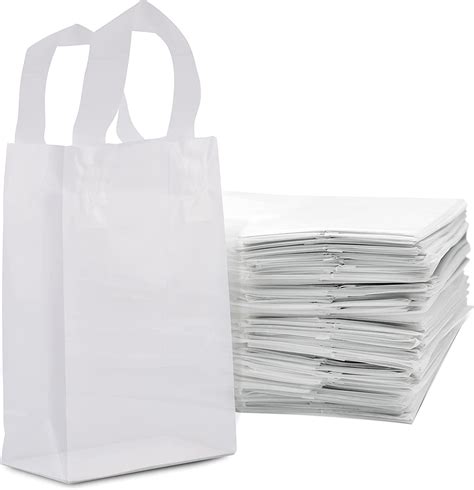 Prime Line Packaging Frosted White Plastic Bags with Handles, Mini ...