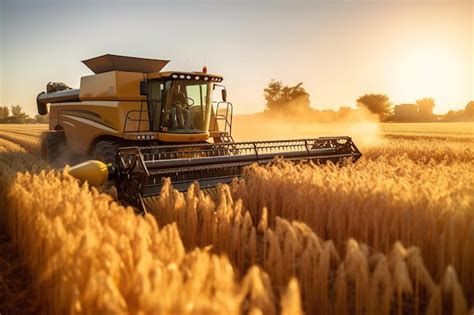 Premium AI Image | wheat harvester machine