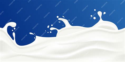 Premium Vector | Milk splash vector illustration on a blue background.