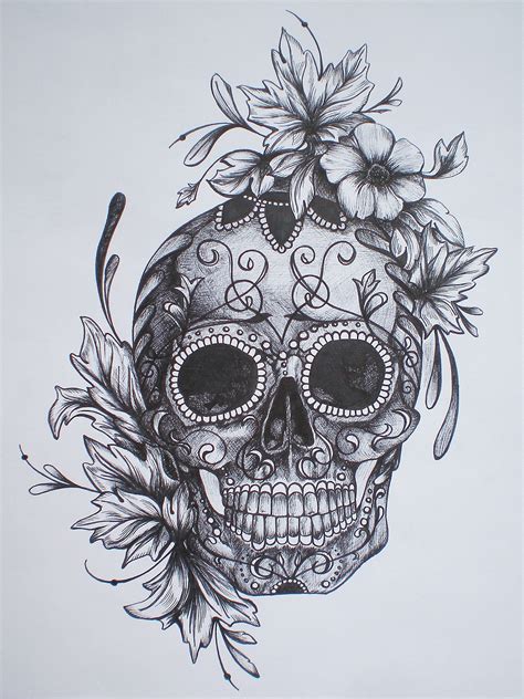 Girly Skull Drawing at GetDrawings | Free download