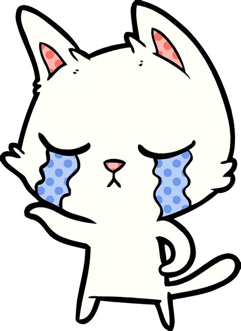 gato de dibujos animados llorando 12403469 Vector en Vecteezy