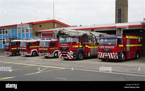 Devon & Somerset Fire station lineup at Yeovil Somerset Stock Photo - Alamy