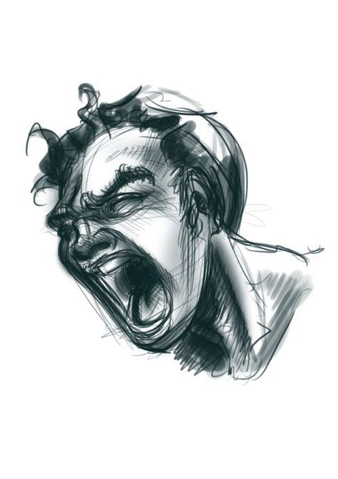 Grito (9) | Scream art, Drawing expressions, Face drawing reference