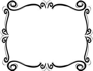 a black and white frame with swirls on it