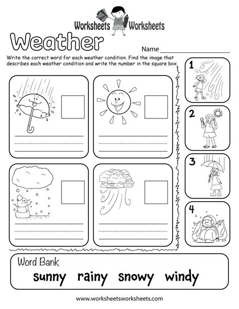 Free Printable Weather Worksheets For Kindergarten – Thekidsworksheet