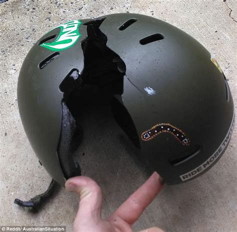 Scary photos show helmets after serious accidents | Daily Mail Online