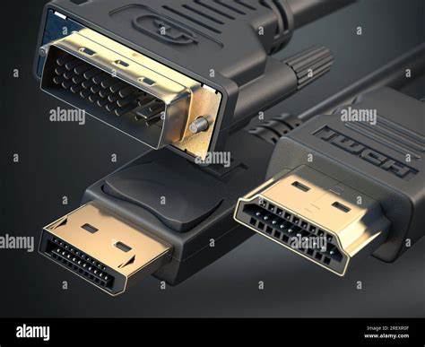 HDMI, Display port and DVI cables. Most common types of digital video ...