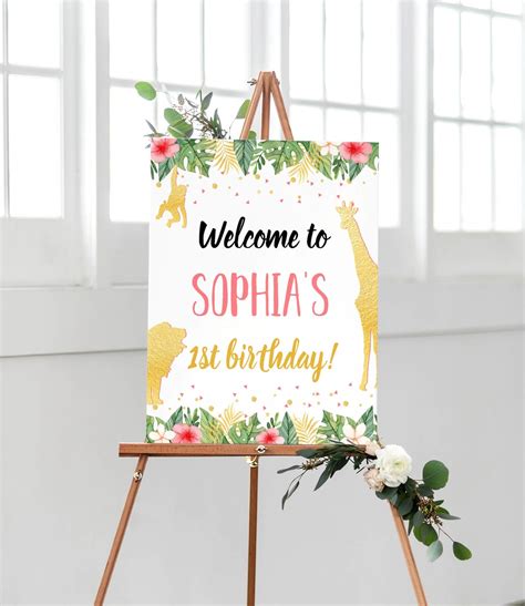 Editable 1st Birthday Party Welcome Sign Template Printable - Etsy