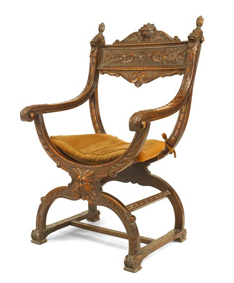 Italian renaissance walnut arm chair