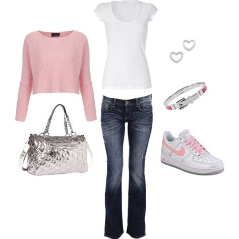 "Nike Air Force 1 Low soft pink/metallic outfit" I have this outfit ...