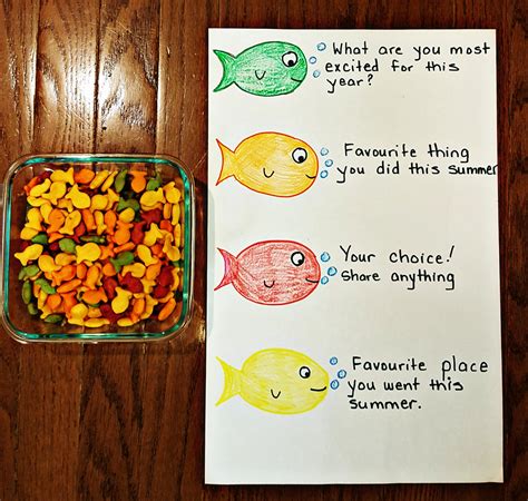 First Day of School Activity - Goldfish Icebreaker - Hands-On Teaching ...