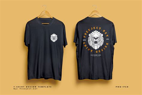 Lion Badge Retro Design - Free Download T-Shirt Design Template - PSD File