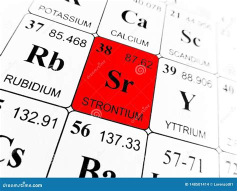 Strontium on the Periodic Table of the Elements Stock Photo - Image of ...