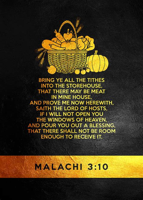 Malachi 3 10 Bible Verse Wall Art Digital Art by Bible Verse | Pixels