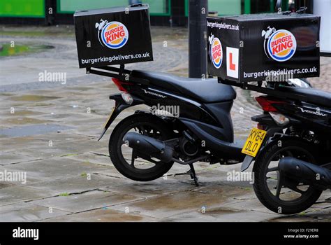 Burger King delivery bikes Stock Photo - Alamy