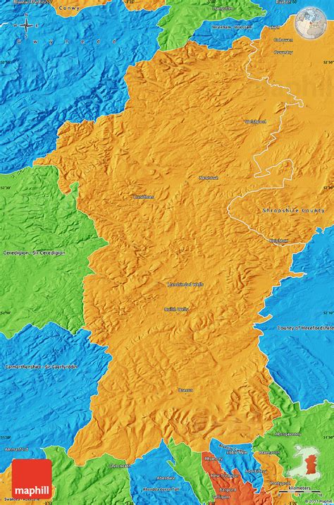 Political Map of Powys