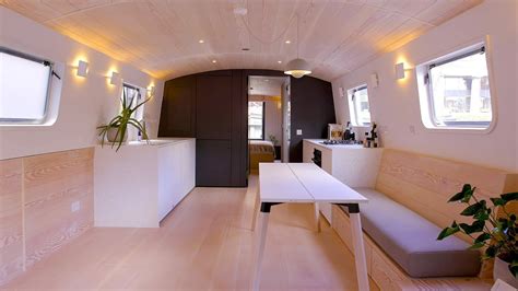 NEVER TOO SMALL London Houseboat Home - 40sqm/430sqft - YouTube