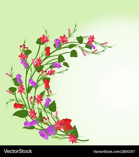 Grass with flowers set Royalty Free Vector Image