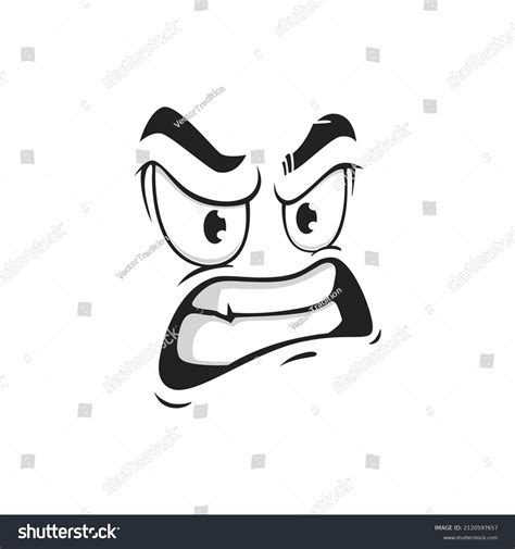 Cartoon Face Gnash Teeth Vector Angry Stock-vektor (royaltyfri ...