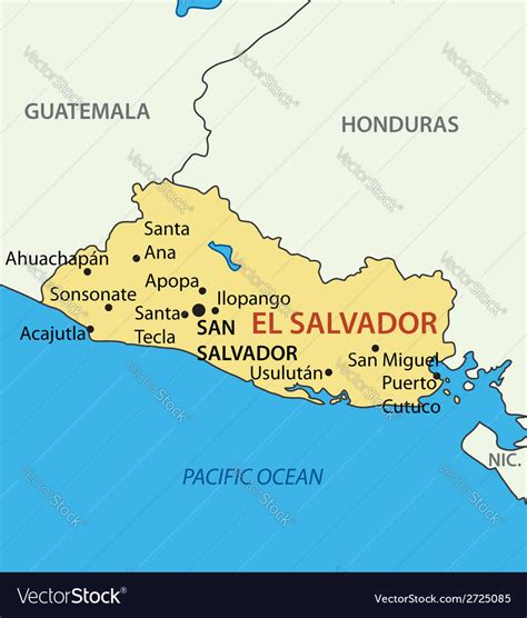 El salvador - map Royalty Free Vector Image - VectorStock