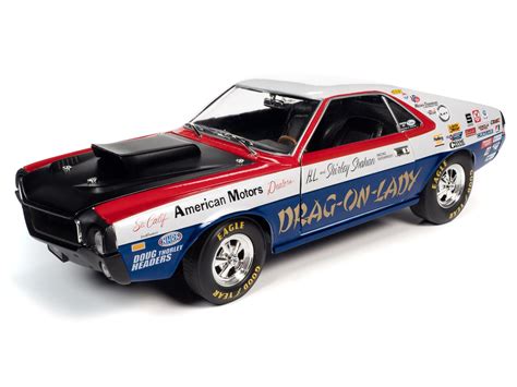 AUTO WORLD AW267 1:18 Scale 1969 AMC AMX Drag-On-Lady Diecast Model ...