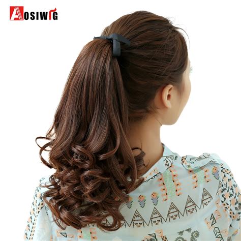 Synthetic Short Curly Ponytail High Temperature Fiber Clip In Hair ...