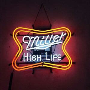 17"x14"Miller HIGH LIFE Neon Sign Light Beer Bar Pub Wall Hanging ...