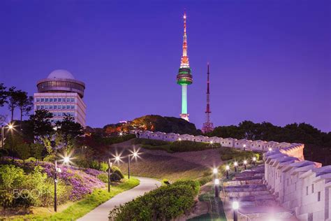 Namsan Park and N Seoul Tower - Namsan Park and N Seoul Tower at Night ...