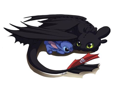 Toothless and Stitch by Kuvari | Dibujos bonitos de animales, Dibujos ...