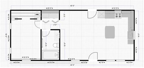 Shed to Home 16x40 Floor Plan | Shed house plans, Shed to tiny house ...