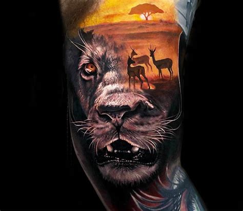 African Lion Tattoos