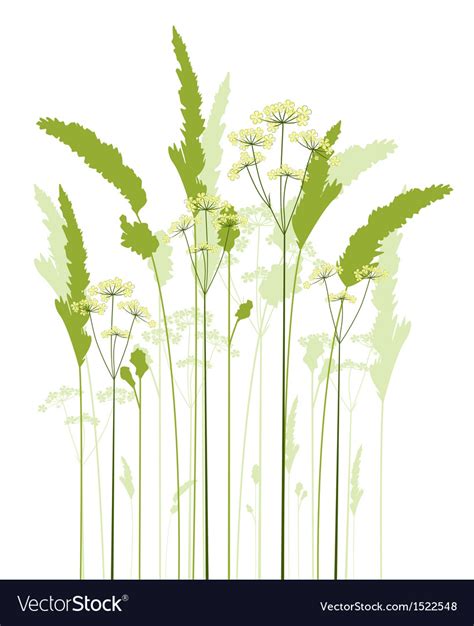 Flowers and grass Royalty Free Vector Image - VectorStock