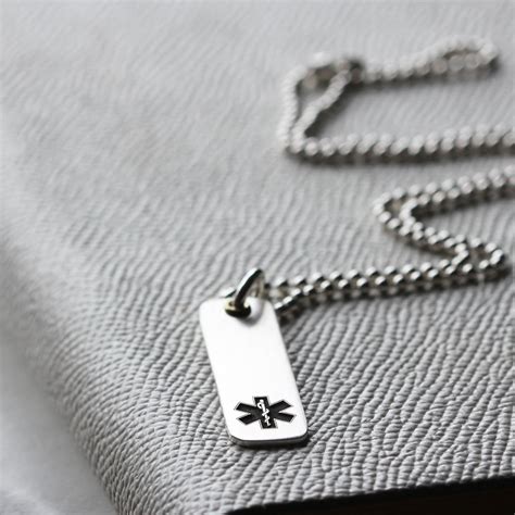 Silver Medical Alert Allergy Necklace