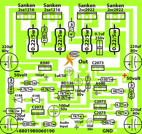 amplifier circuit diagram using sanken transistor