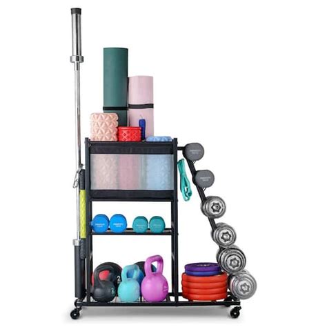 LTMATE 180 lbs. Weight Capacity Yoga Mat Storage Home Gym Workout ...