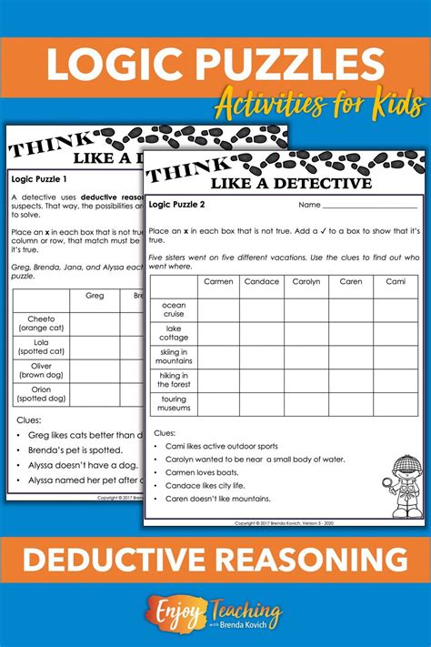 Logic Puzzles for Kids - Teach Deductive Reasoning & Make Your Own ...