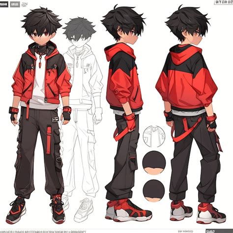 Premium AI Image | Trendy Anime Boy Character Turnaround Concept Art ...