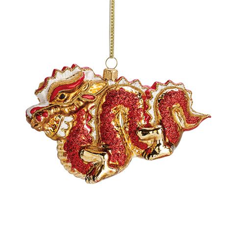 Chinese Dragon Glass Christmas Ornament | Gump's