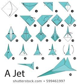 Step by step instructions how to make a origami Jet. | Origami easy ...