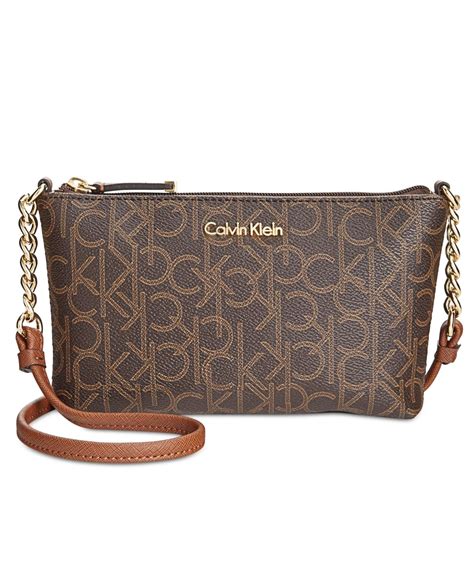 Calvin Klein Hayden Signature Chain Strap Crossbody - Brown Khaki ...