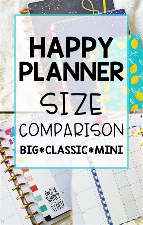 Happy Planner Size Comparison- comparing the BIG, CLASSIC, and MINI ...