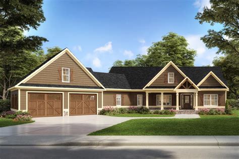 Craftsman House Plan with Angled Garage Under 2,200 Square Feet ...