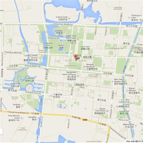 Map of Yinchuan