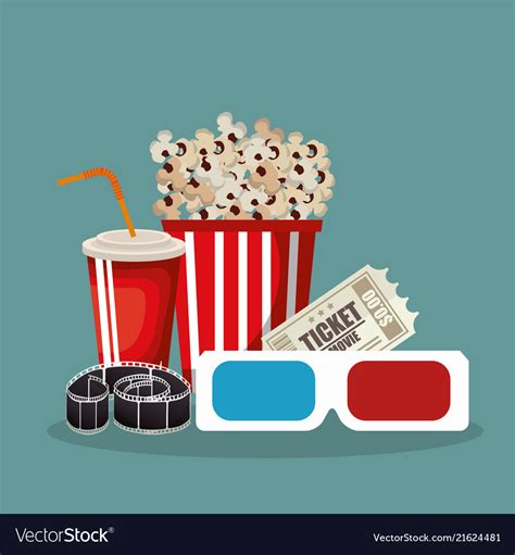 Cinema food with film icons Royalty Free Vector Image