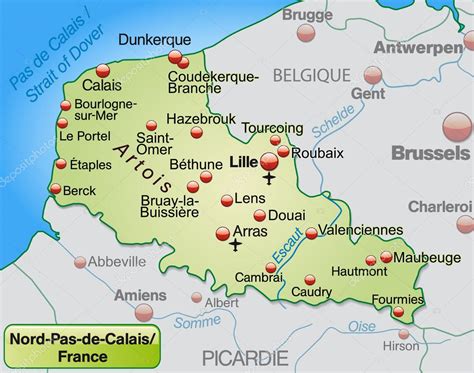 Carte du Nord-pas-de-calais — Image vectorielle artalis © #40921749